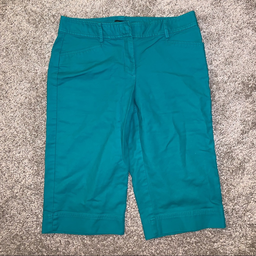 Ann Taylor Signature Turquoise Khaki shorts size 6 - Picture 3 of 11